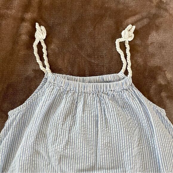 H&M/ L.O.G.G. Little Girl Striped Sleeveless Dress with Anchor Detail Size 6-7 - Picture 4 of 8